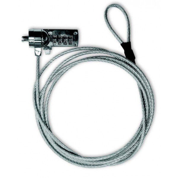 CABLE DE SEGURIDAD XTECH XTA110 CERRADURA DE COMBINACIÓN DE 4 DÍGITOS PARA LAPTOP 1.8M