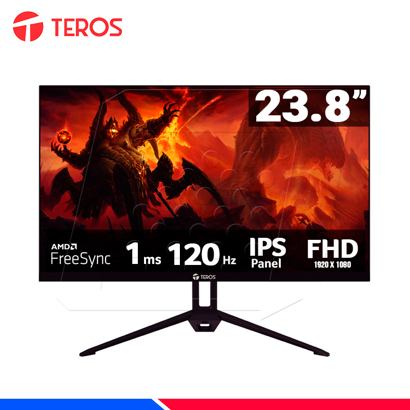 MONITOR TEROS TE-2415S, 23.8" FHD IPS, HDMI, DP, 120HZ 1MS PLANO