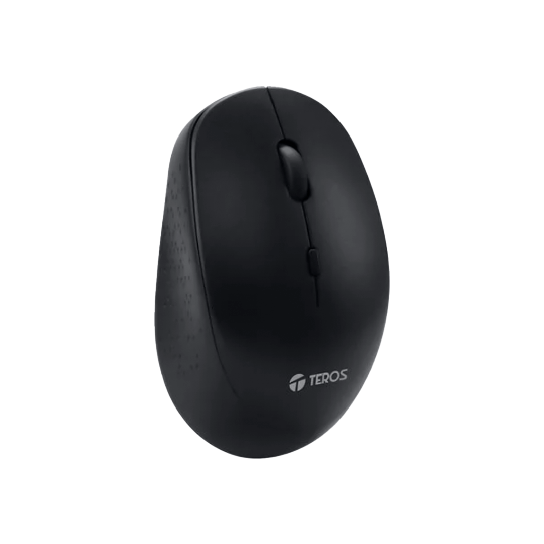 MOUSE TEROS TE-1217S ÓPTICO INALÁMBRICO, 1600 DPI, RECEPTOR USB, NEGRO