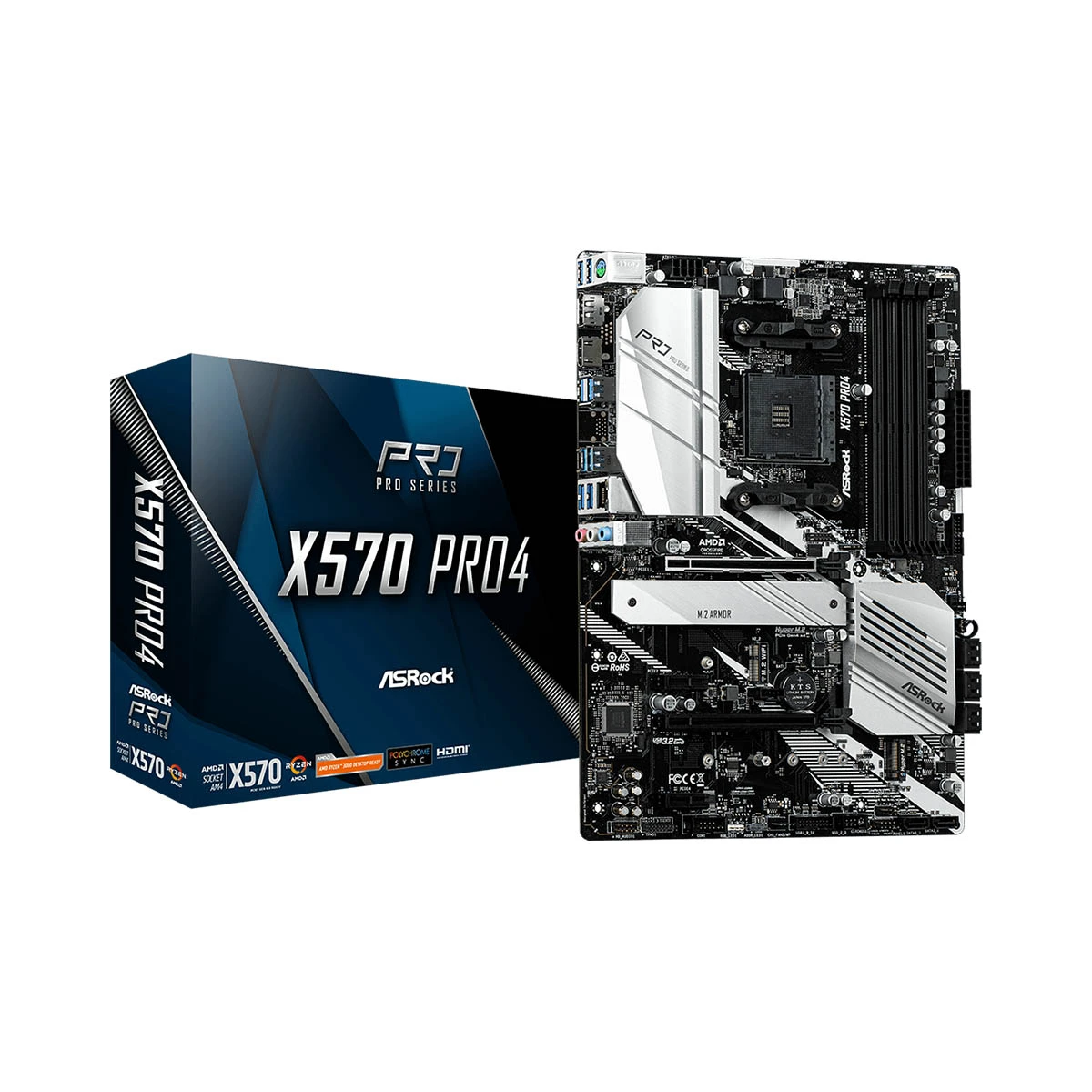 PLACA MADRE ASROCK X570 PRO4 AMD RYZEN DDR4 AM4 (90-MXBAT0-A0UAYZ)